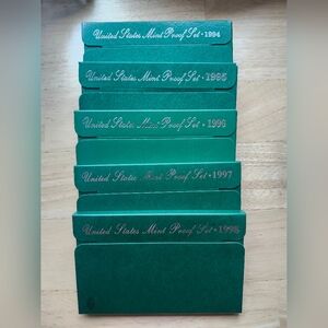 United States Mint Proof Set Collection Green 1994 Thru 1998 5 Sets